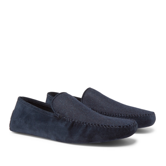 Loro Piana Suede and Cashmere Slippers