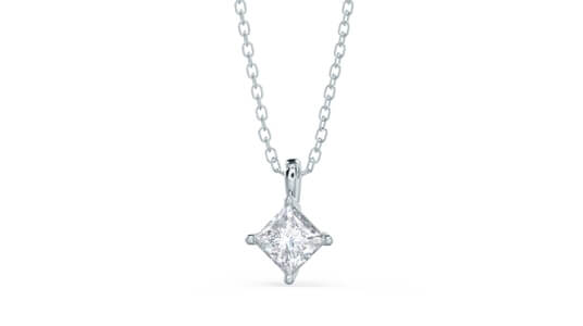 Ada Diamonds Princess Pendant in 14k White Gold