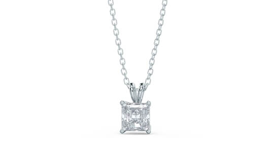 Ada Diamonds Radiant Pendant in 14k White Gold
