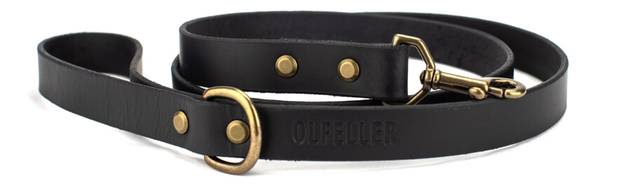 Olfeller Classic Brass and Leather Leash