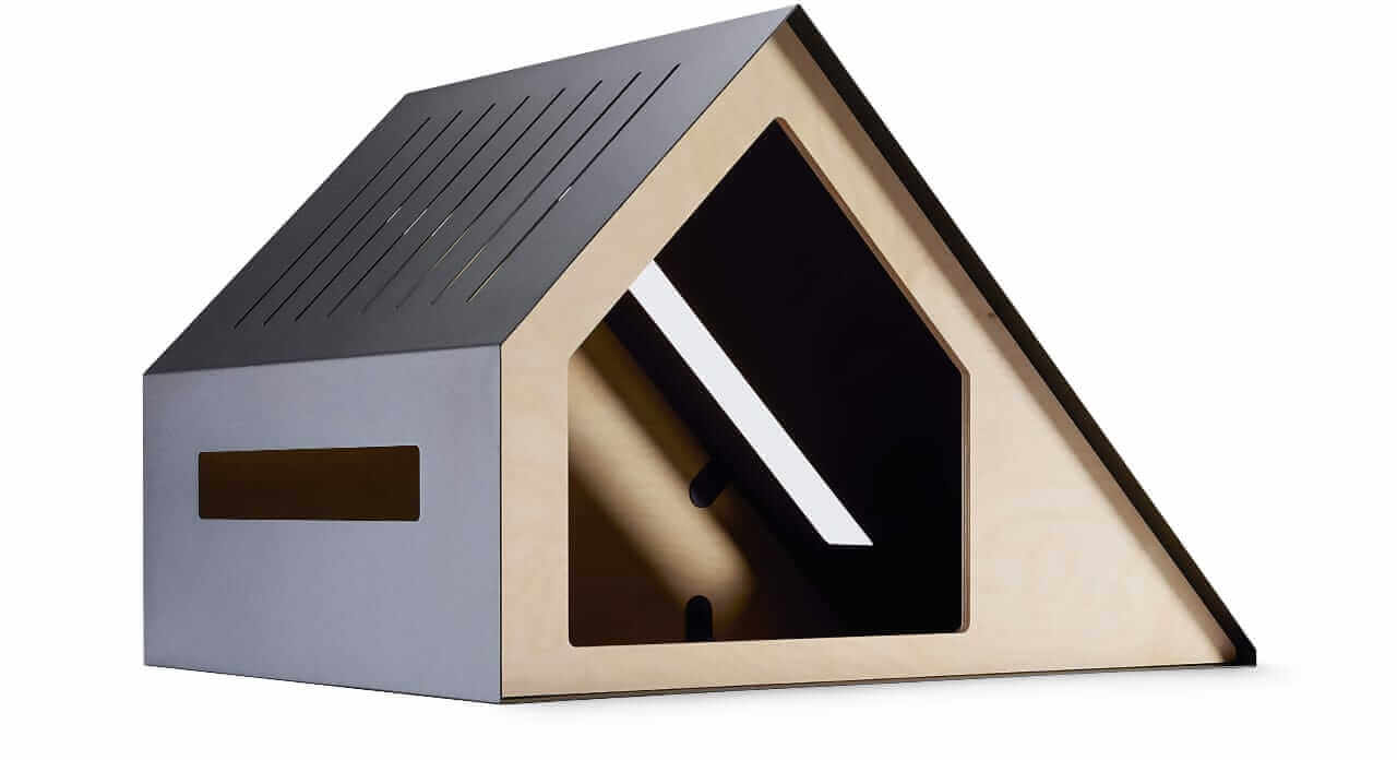 Crate & Barrel Steel and plywood pet house