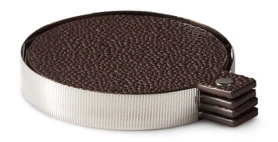 CB2 Leather coaster set