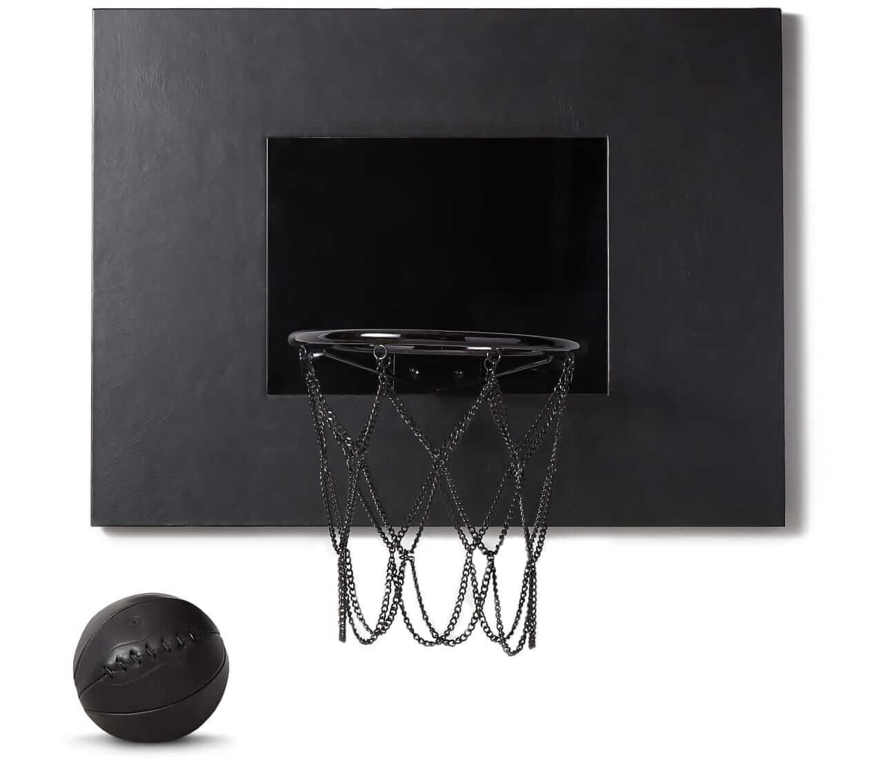 CB2 Leather basketball hoop with steel chain