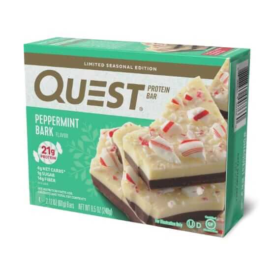 Quest Peppermint bark protein bars