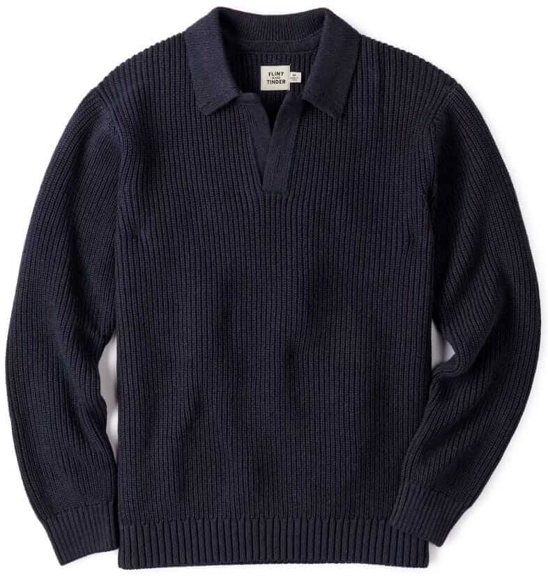 Flint and Tinder Bolinas Johnny collar sweater polo