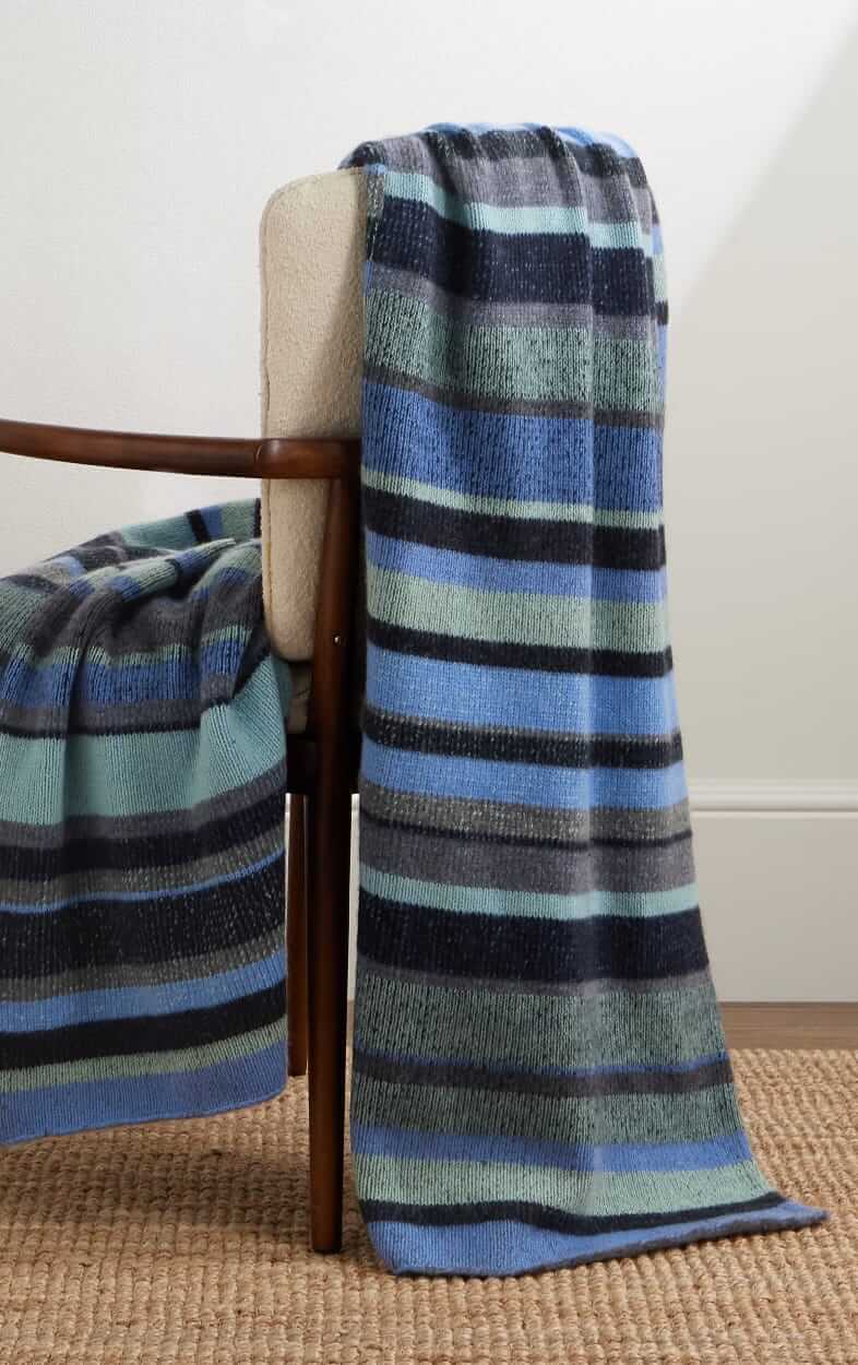 The Elder Statesman Striped cashmere blanket