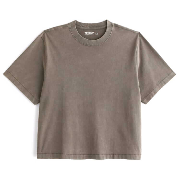 abercrombie & fitch heavyweight cropped t-shirt