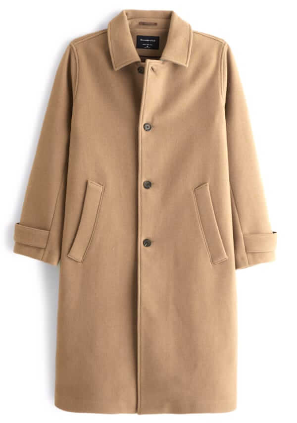 abercrombie and fitch wool-blend mac coat