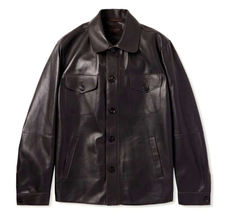 slowear leather shirt jacket