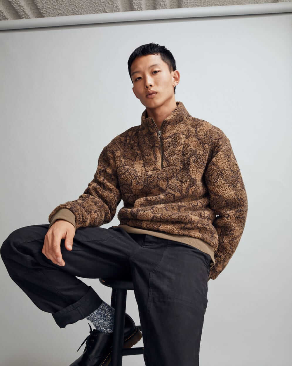 Madewell Quarter-zip fleece pullover