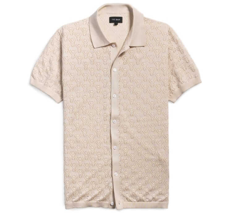 the tie bar knit polo