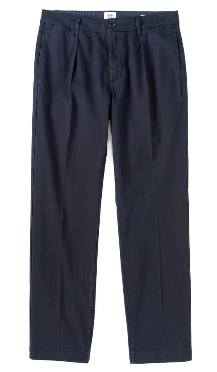 flint and tinder pleated herringbone chino