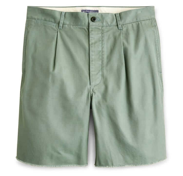 wallace & barnes pleated cut-off chino short
