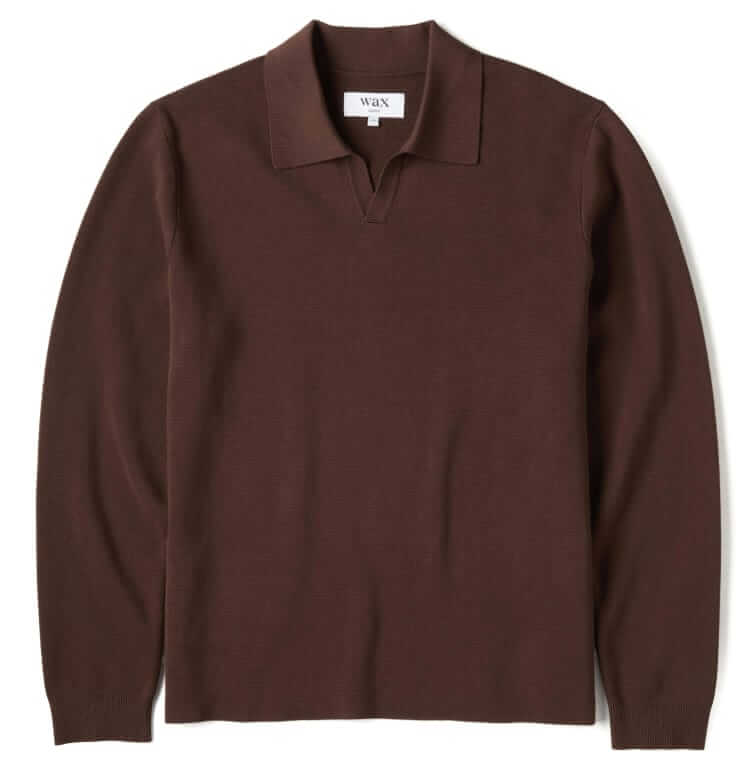 wax open collar sweater polo