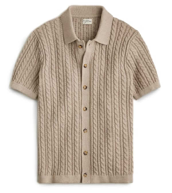 J.Crew Short-sleeve cable knit polo