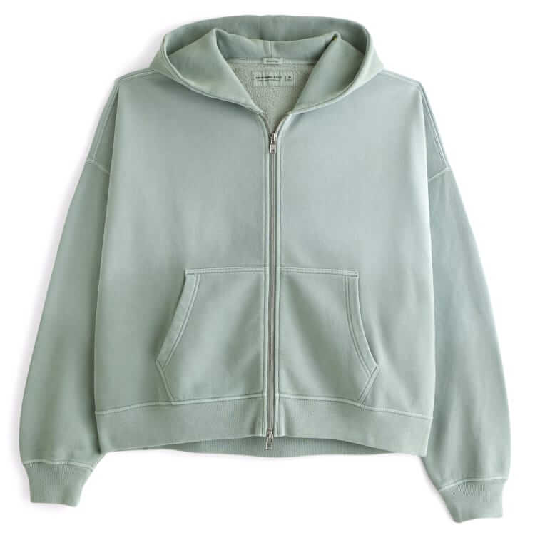 abercrombie and fitch cropped zip hoodie