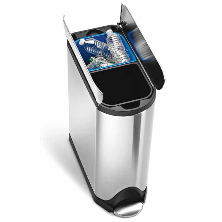 simplehuman stainless steel dual trashcan