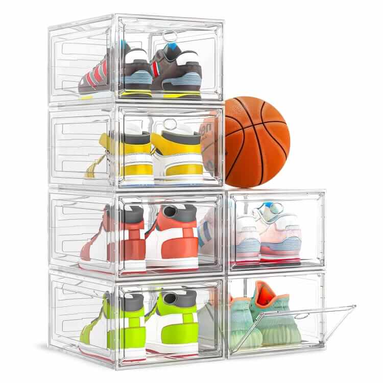 code 7 clear shoe storage boxes