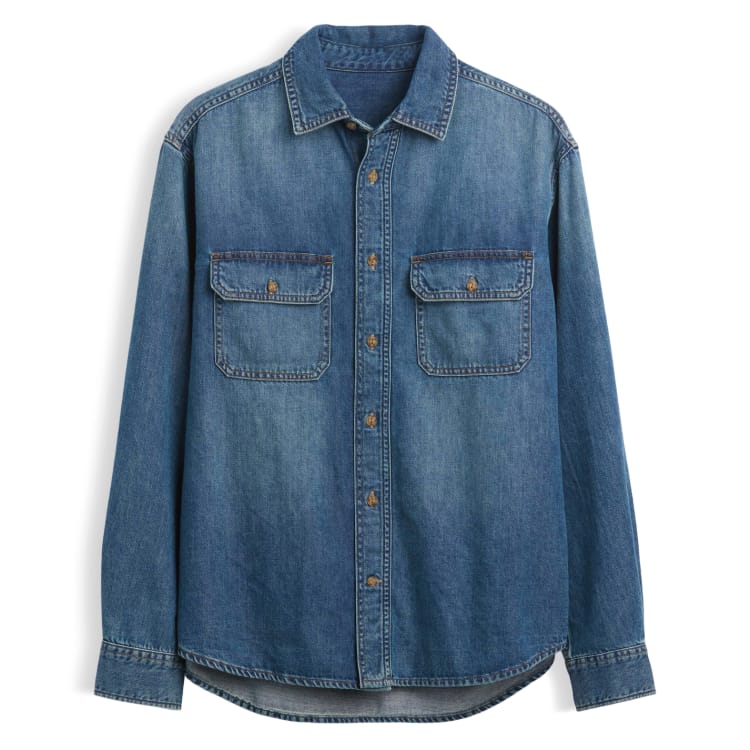 Gap UltraSoft denim relaxed Utility shirt