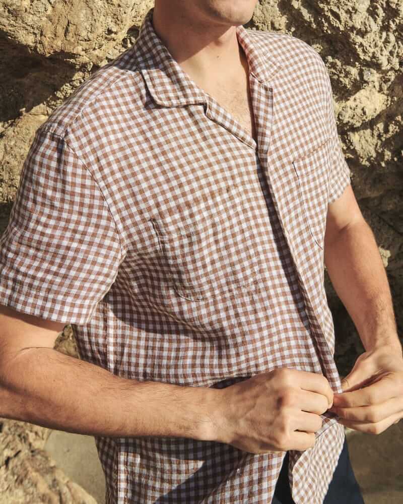 J.Crew Gingham camp collar shirt