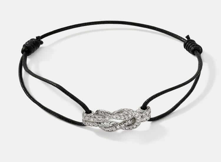 Classic chain love knot bracelet in black