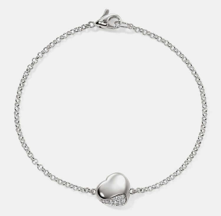 John Hardy Pebble heart sterling silver bracelet