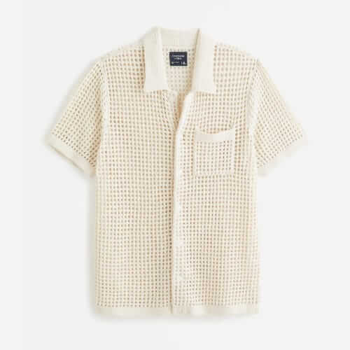 Abercrombie & Fitch Crochet sweater polo