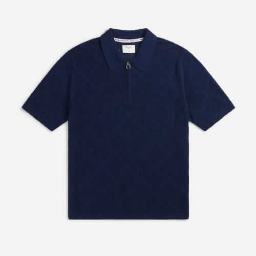 Percival Nawa diamond zip polo shirt