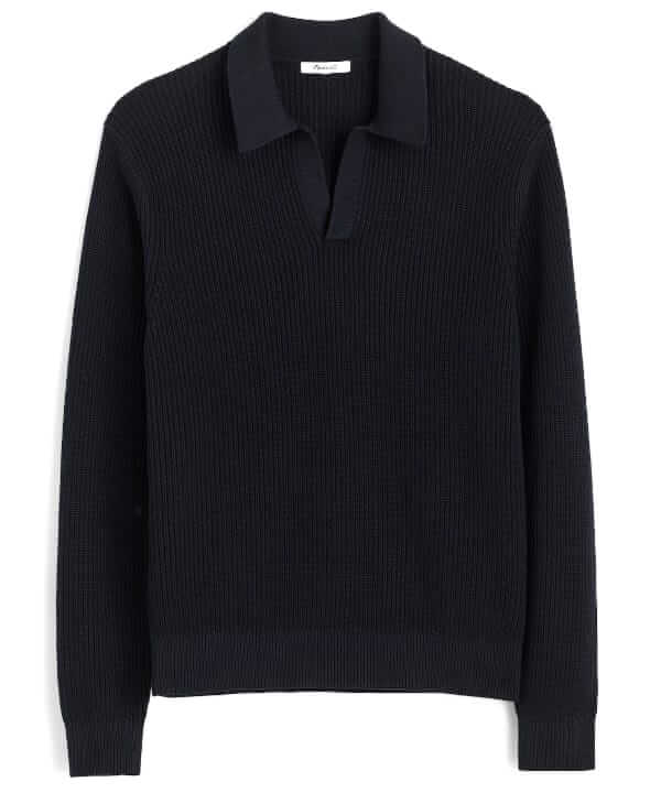 madewell johnny-collar sweater polo