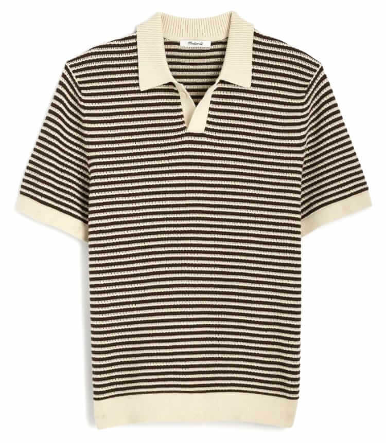 madewell pointelle stitch knit polo