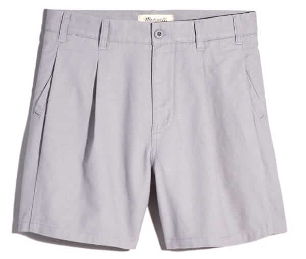 Madewell Pleated cotton-linen short