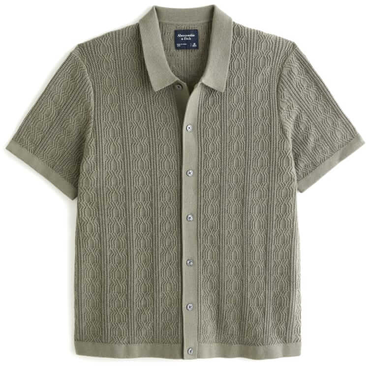 abercrombie & fitch stitch sweater polo