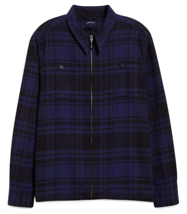 noah heavyweight flannel shirt jacket