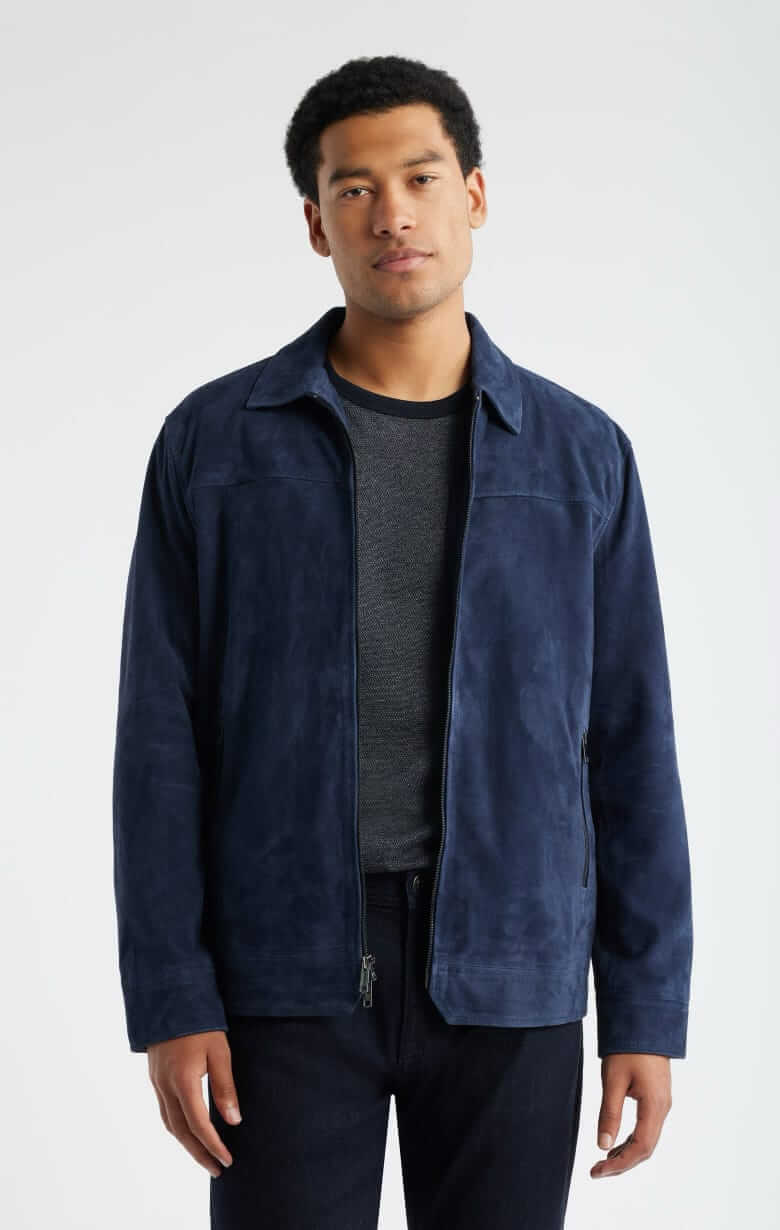 nordstrom suede zip front jacket