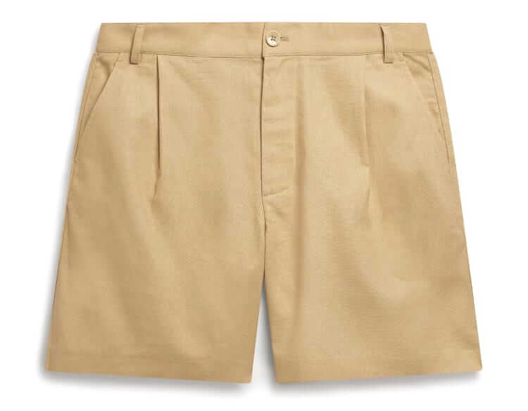 percival pleated linen short