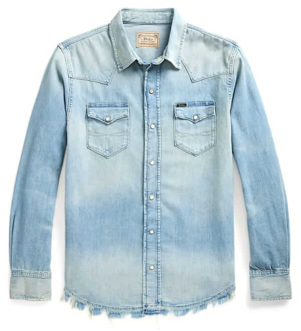 ralph lauren distressed denim shirt