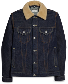 Coach Denim Jacket With Shearling Collar