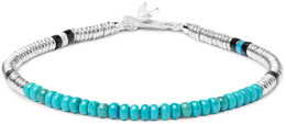 Mikia Silver and Turquoise Bracelet