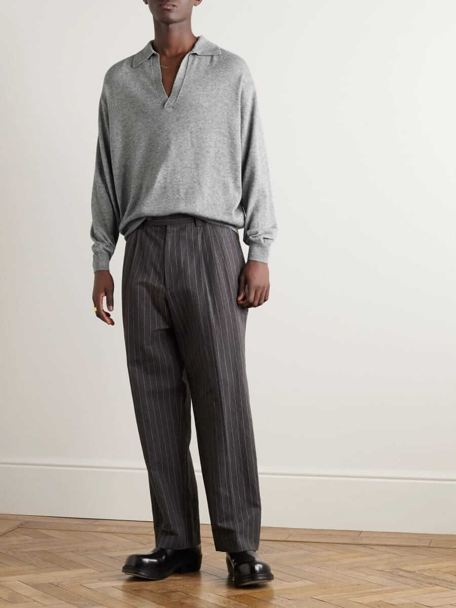 Auralee Cashmere and Silk-Blend Polo