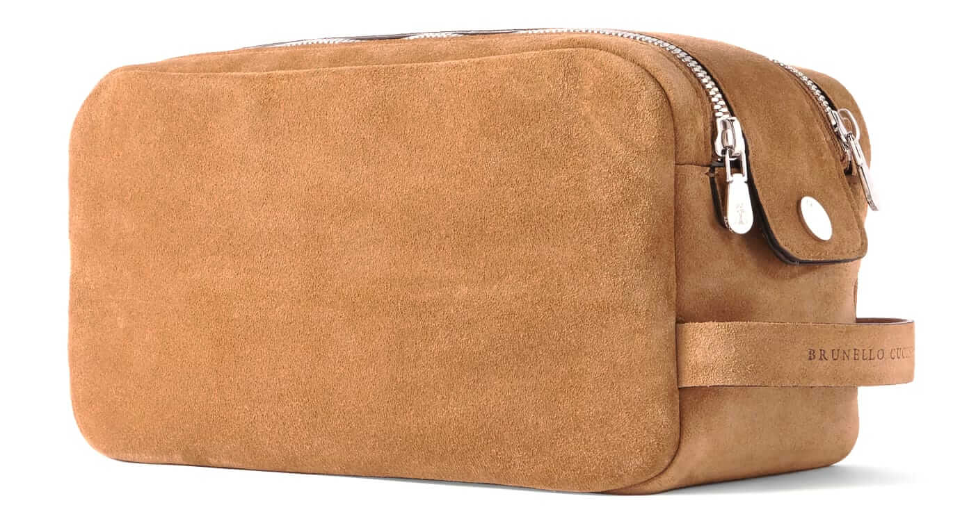 Brunello Cucinelli Suede wash bag