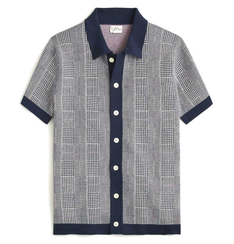 J.Crew Jacquard windowpane polo