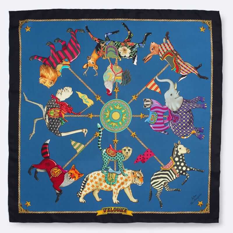 Echo New York The Menagerie silk square scarf
