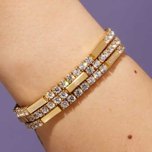 Little Words Project Gold vermeil tennis bracelet