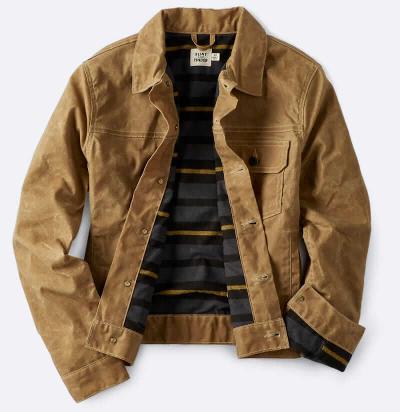 Flint and Tinder Flannel-Lined Waxed Trucker Jacket