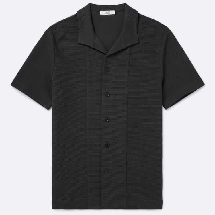 Mr P. Waffle-knit cotton shirt