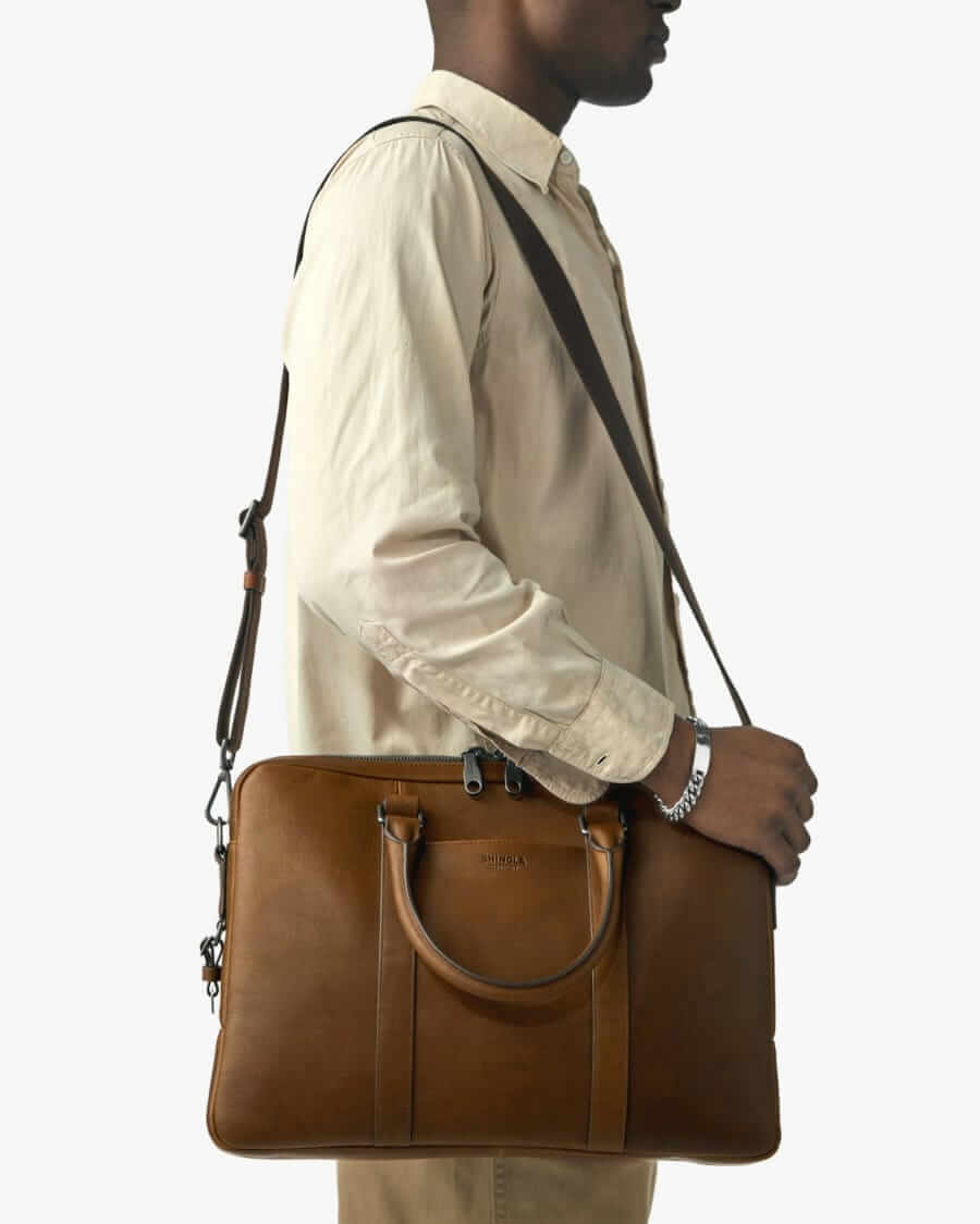 Shinola Computer Brief leather briefcase