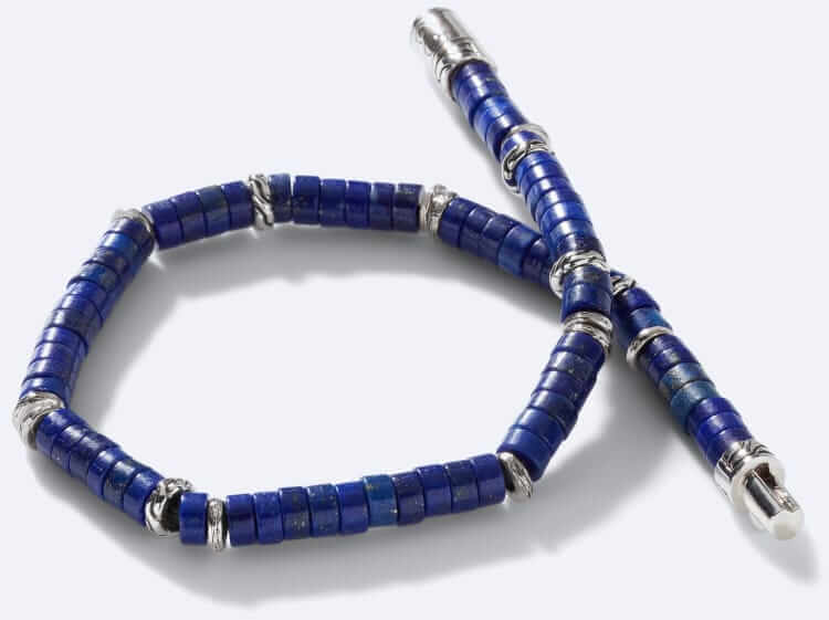 John Hardy Heishi bracelet with lapis lazuli stones