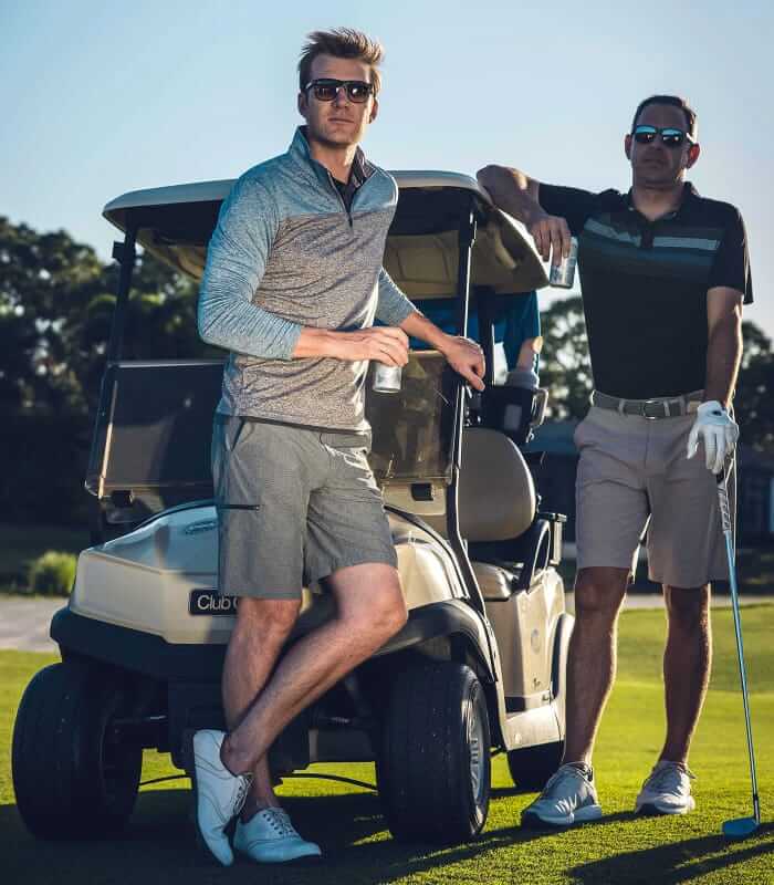 Flag & Anthem Shield Crest Stripe Performance Polo