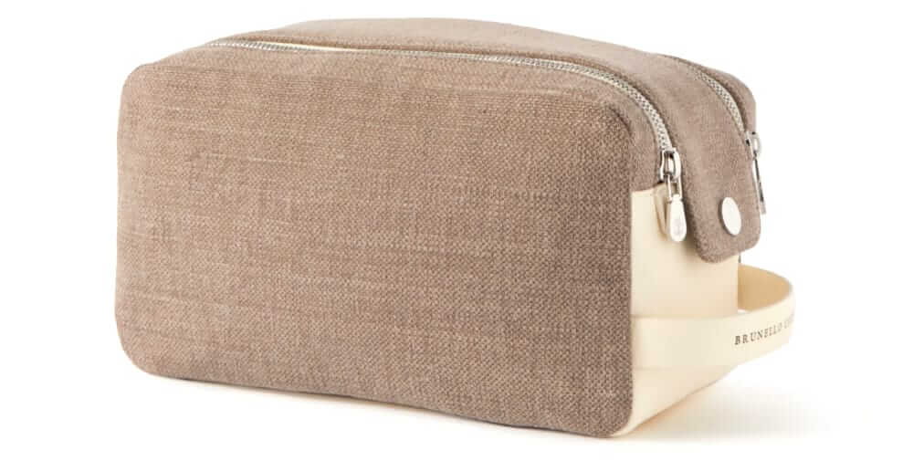 Brunello Cucinelli Leather-Trimmed Wash Bag