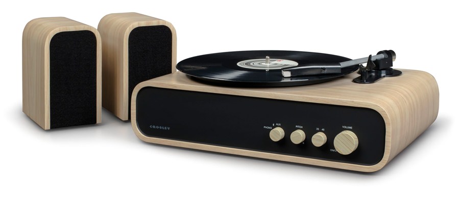 Crosley Midcentury Wood Record Player System
